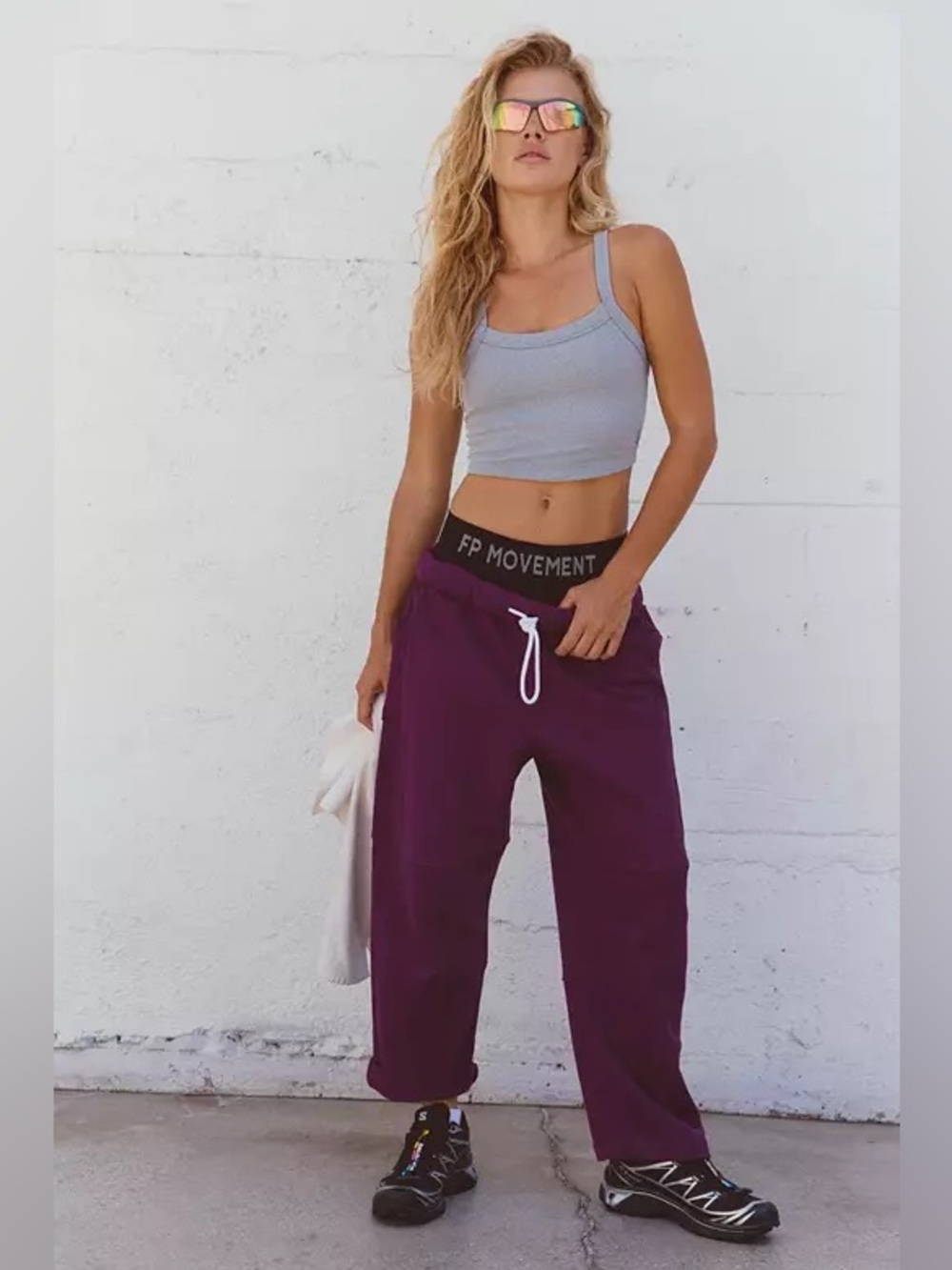 FP Movement Top Score Barrel Sweatpants NWT Mulberry Fuchsia - Picture 2 of 9